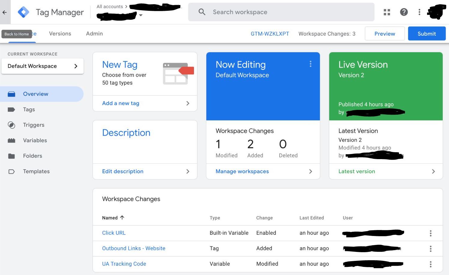 Google Tag Manager Dashboard - Luka Pompe